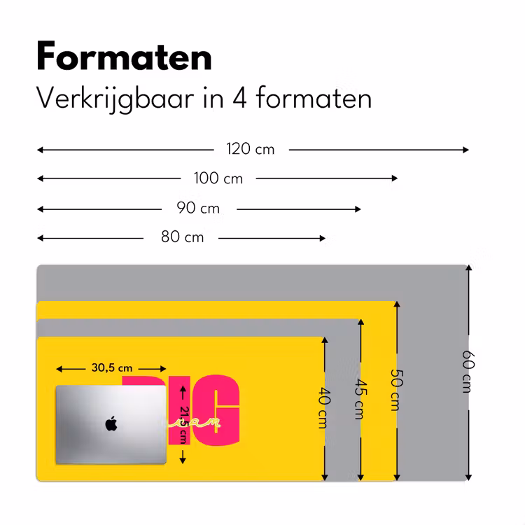 Dream big - Geel - Roze Muismat XXL klein -sfeer5