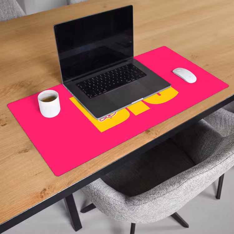 Dream big - Roze - Geel - Minimalistisch Muismat XXL klein -sfeer1