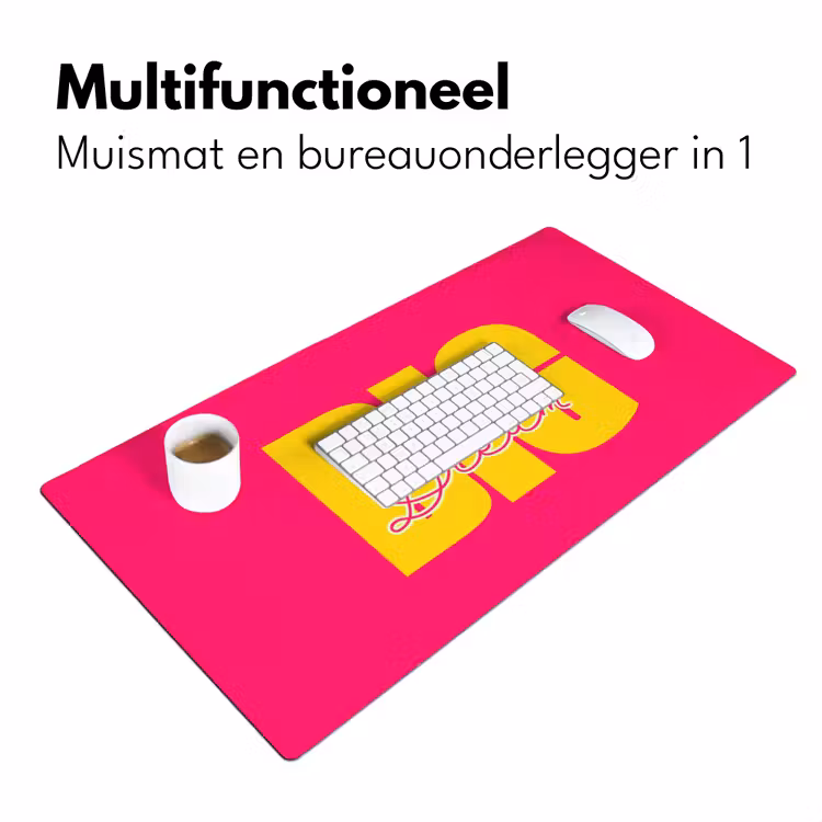 Dream big - Roze - Geel - Minimalistisch Muismat XXL klein -sfeer4