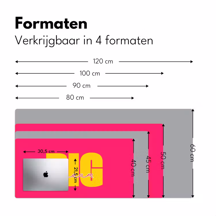 Dream big - Roze - Geel - Minimalistisch Muismat XXL klein -sfeer5