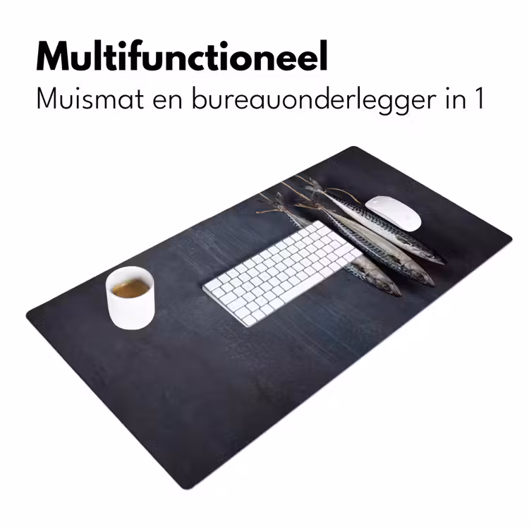Bureau onderlegger - Drie vissen - Touw - Drie vissen - Touw Muismat XXL klein