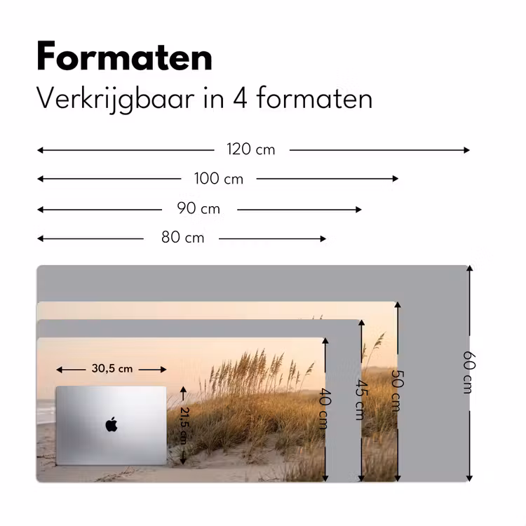 Duinlandschap - Zonsondergang - Strand Muismat XXL klein -sfeer5