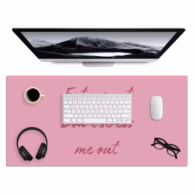 Eat me out don't stress me out - Roze - Handgeschreven Muismat XXL klein -3d