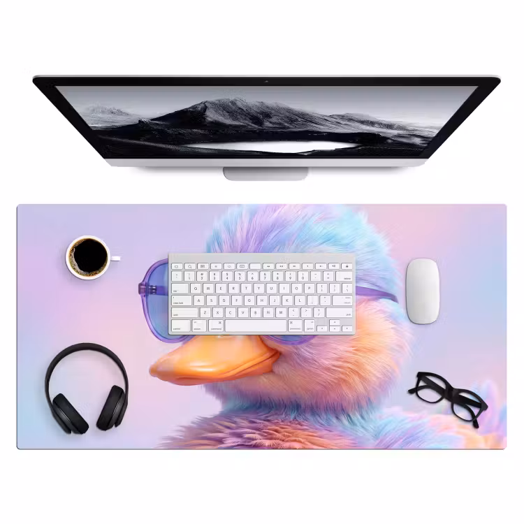 Eend - bril - Pastel Muismat XXL klein -3d