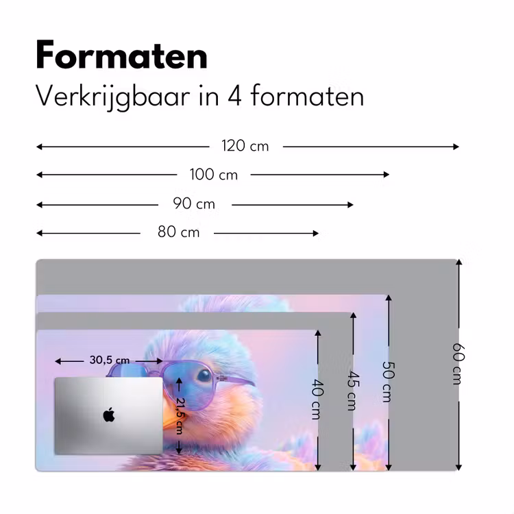 Eend - bril - Pastel Muismat XXL klein -sfeer5