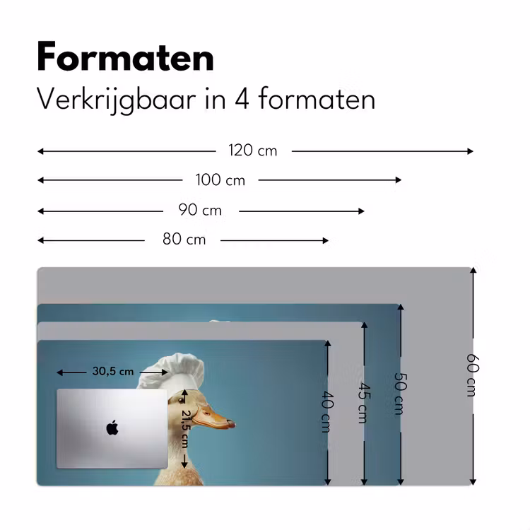 Eend - Koksmuts - Cute - Vogel Muismat XXL klein -sfeer5