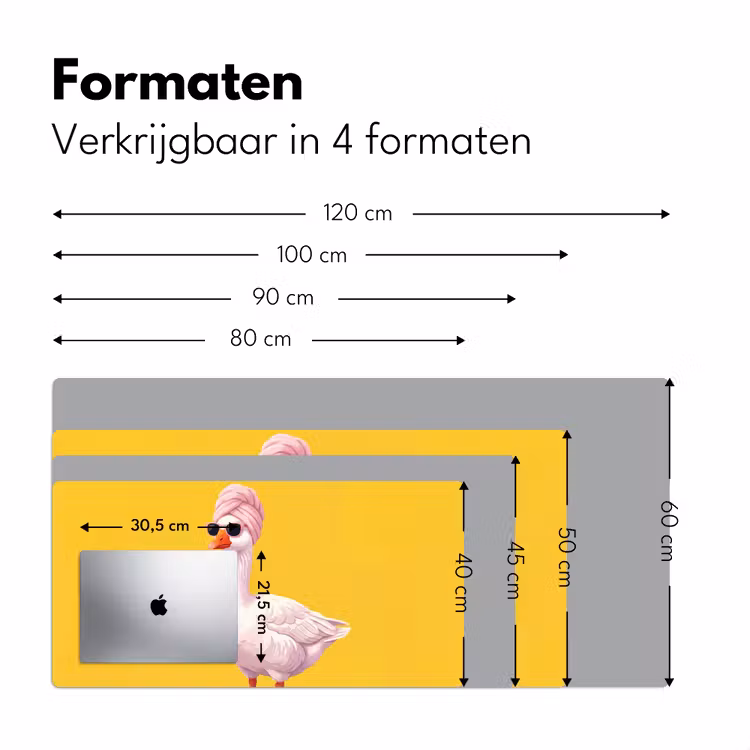 Eend - Zonnebril - Geel Muismat XXL klein -sfeer5