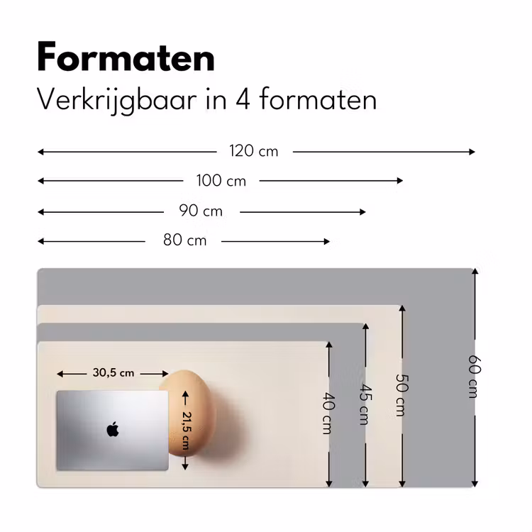 Ei - Beige - Ovaal - Egaal Muismat XXL klein -sfeer5