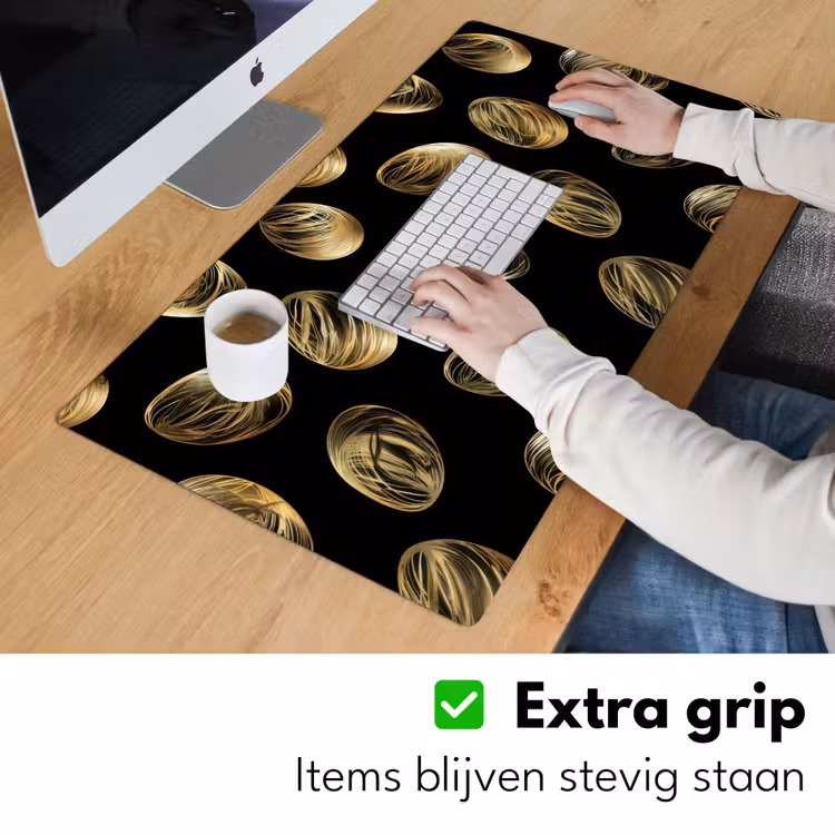 Eieren - Goud - Patroon Muismat XXL klein -sfeer3