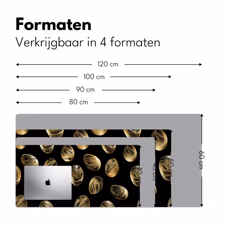 Eieren - Goud - Patroon Muismat XXL klein -sfeer5