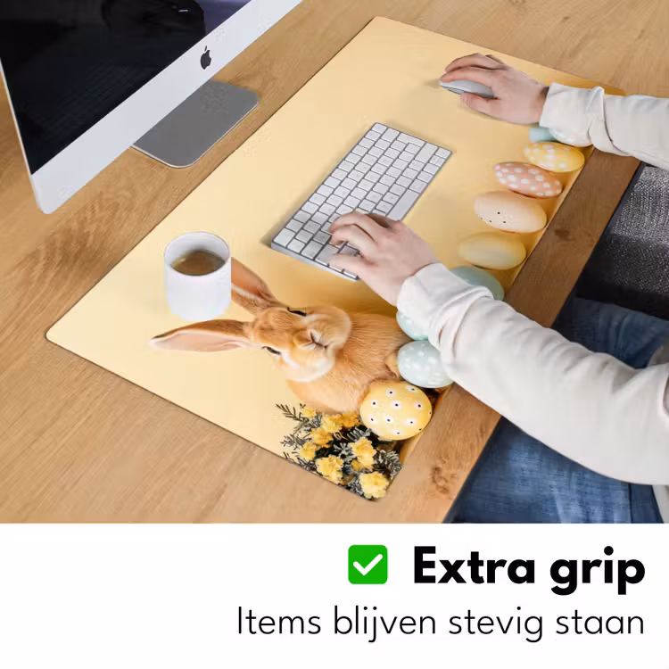 Eieren -  Konijn - Pasteltinten Muismat XXL klein -sfeer3