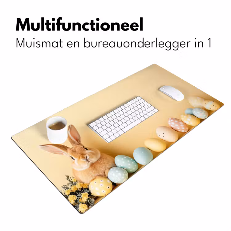 Eieren -  Konijn - Pasteltinten Muismat XXL klein -sfeer4