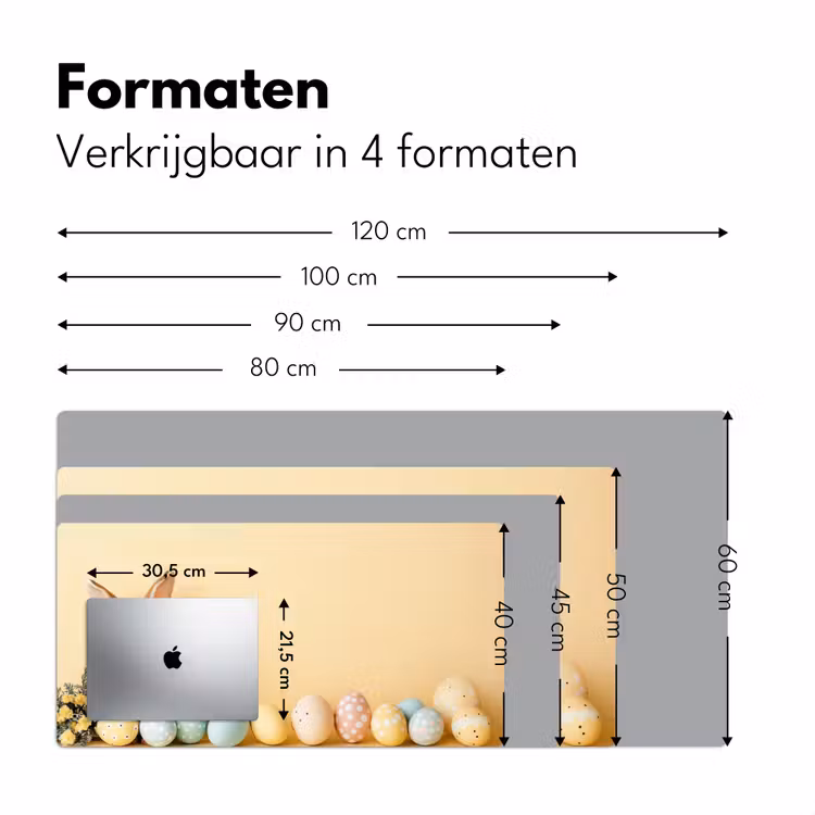 Eieren -  Konijn - Pasteltinten Muismat XXL klein -sfeer5