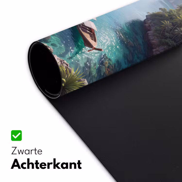 Eiland - Tropisch - Water - Palmbomen - Natuur Muismat XXL klein -sfeer2