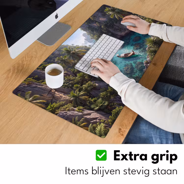 Eiland - Tropisch - Water - Palmbomen - Natuur Muismat XXL klein -sfeer3