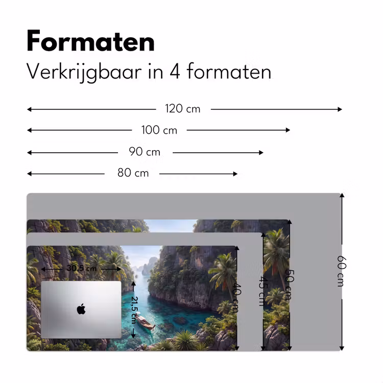 Eiland - Tropisch - Water - Palmbomen - Natuur Muismat XXL klein -sfeer5