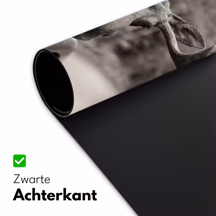 Eland - Auto - Gewei - Zwart - Wit Muismat XXL klein -sfeer2