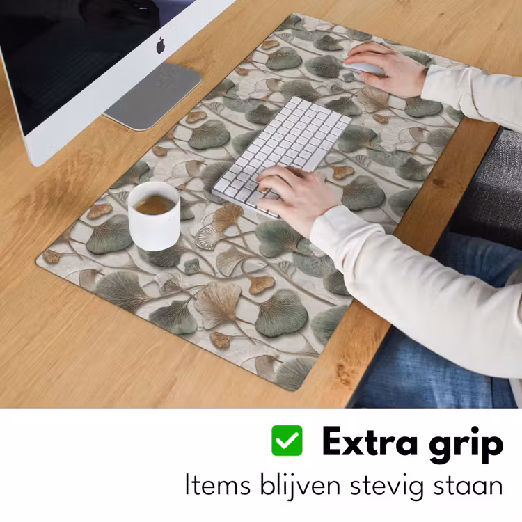 Elegant - Bladeren - Groen Muismat XXL klein 681 -sfeer3
