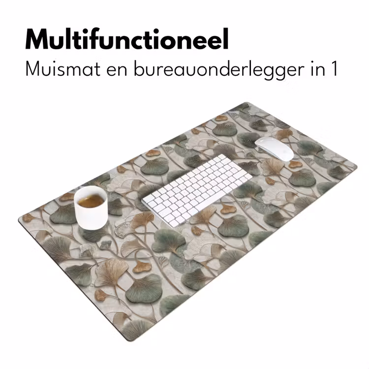 Elegant - Bladeren - Groen Muismat XXL klein 681 -sfeer4
