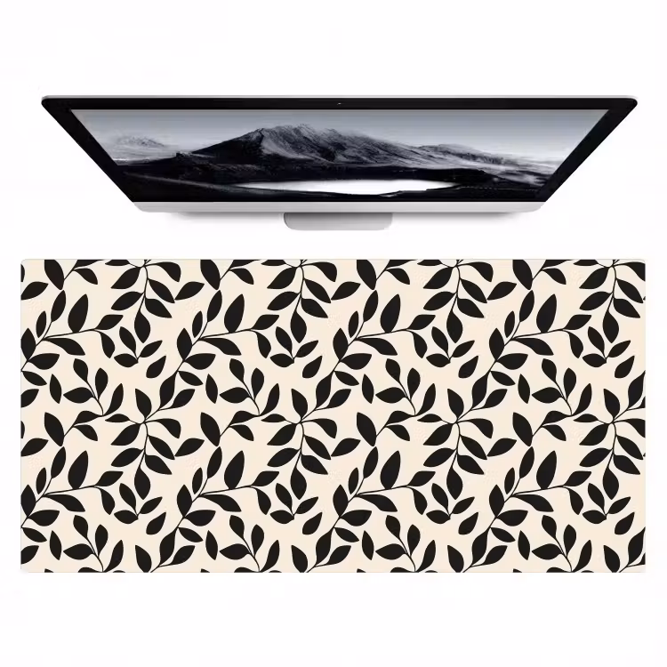 Elegant - Patroon - Zwart - Beige Muismat XXL klein 681 -zzz3d