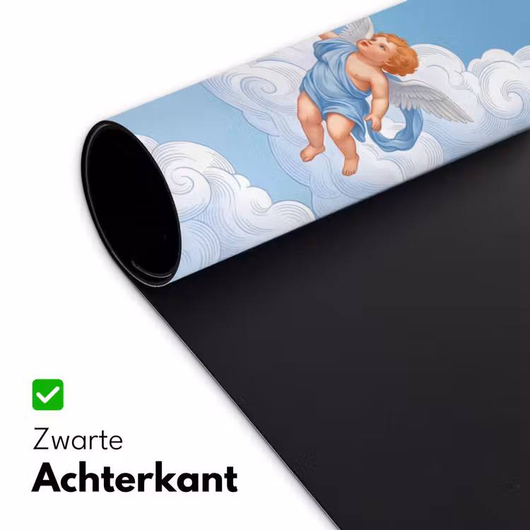 Engel - Vliegend - Klassiek - Blauw Muismat XXL klein -sfeer2