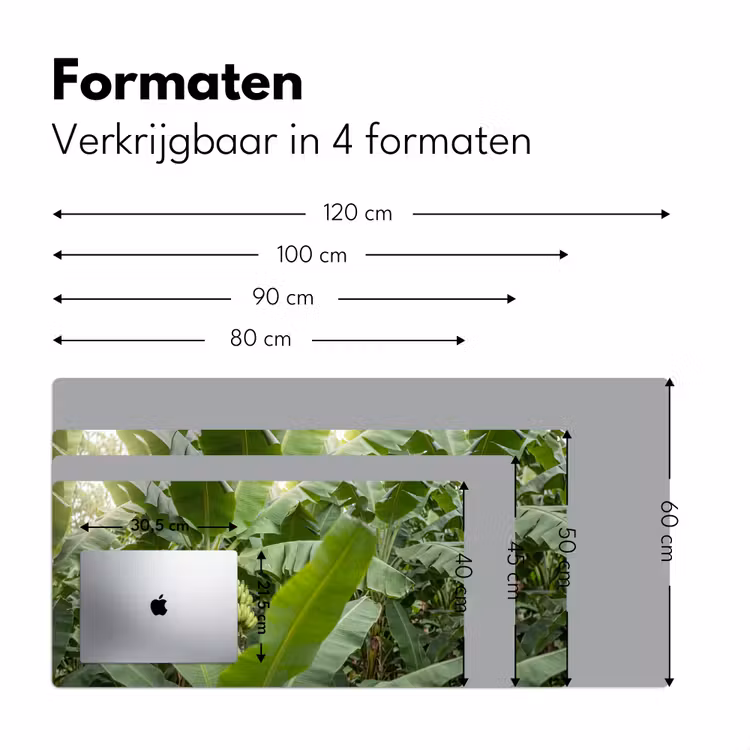 Eten - Bananen - Plantage - Groen Muismat XXL klein -sfeer5