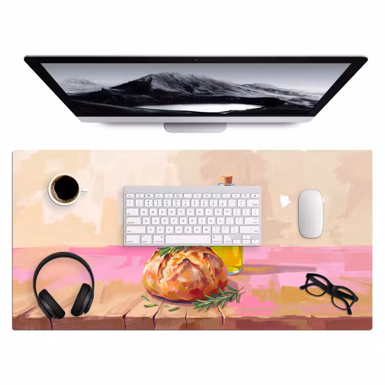 Eten - Brood - Olijfolie - Abstract - Keuken Muismat XXL klein -3d