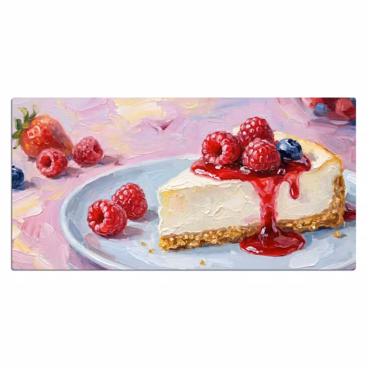 Eten - Cheesecake - Bessen - Abstract - Roze Muismat XXL klein -3d_leeg