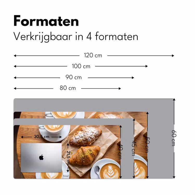 Eten - Croissant - Koffie - Ontbijt - Modern Muismat XXL klein -sfeer5