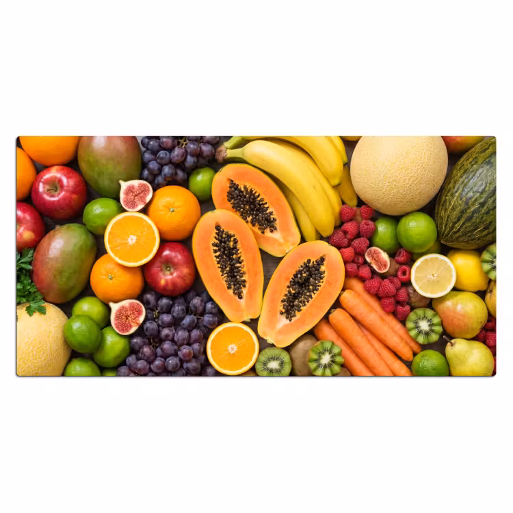 Eten - Fruit - Groenten - Vers - Kleurrijk Muismat XXL klein -3d_leeg