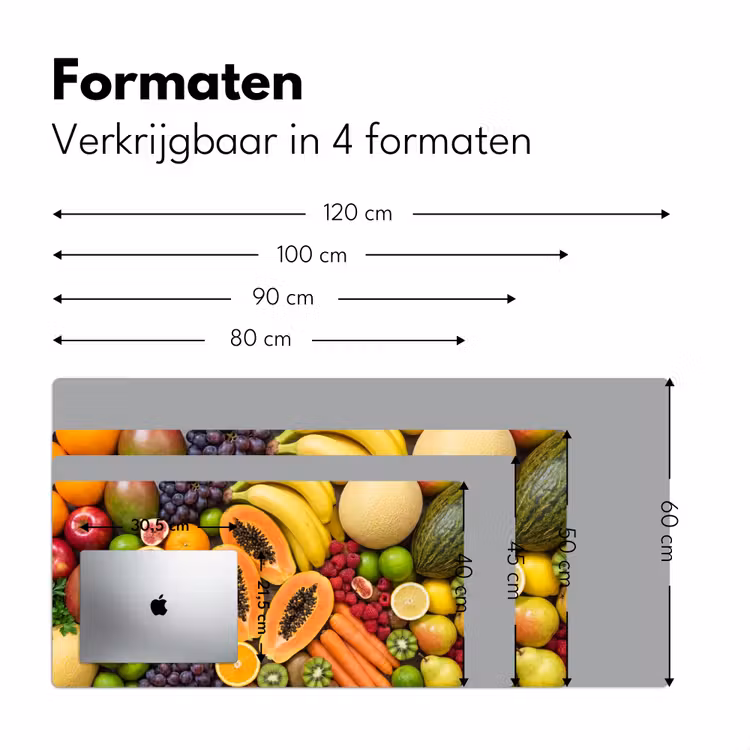 Eten - Fruit - Groenten - Vers - Kleurrijk Muismat XXL klein -sfeer5