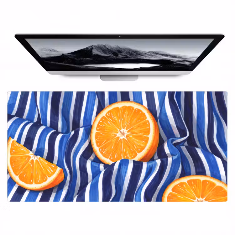 Bureau onderlegger - Eten - Fruit - Oranje - Eten - Fruit - Oranje Muismat XXL klein
