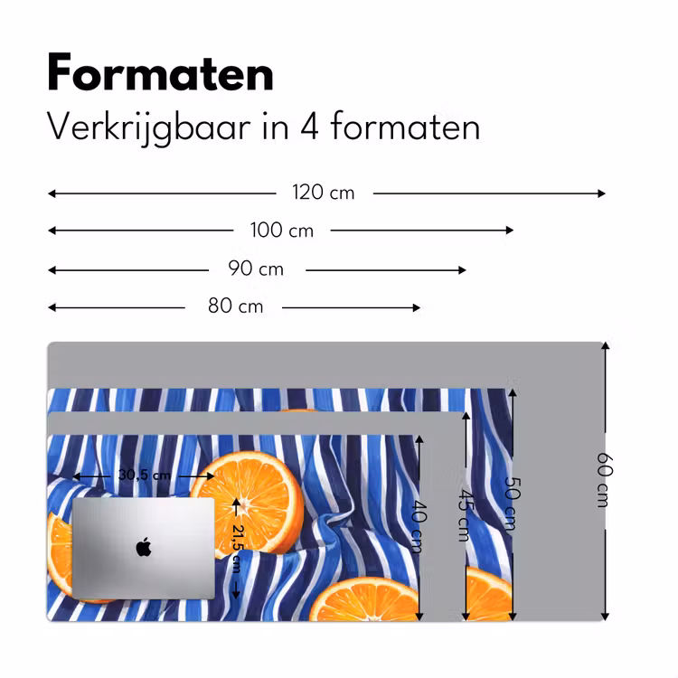 Bureau onderlegger - Eten - Fruit - Oranje - Eten - Fruit - Oranje Muismat XXL klein
