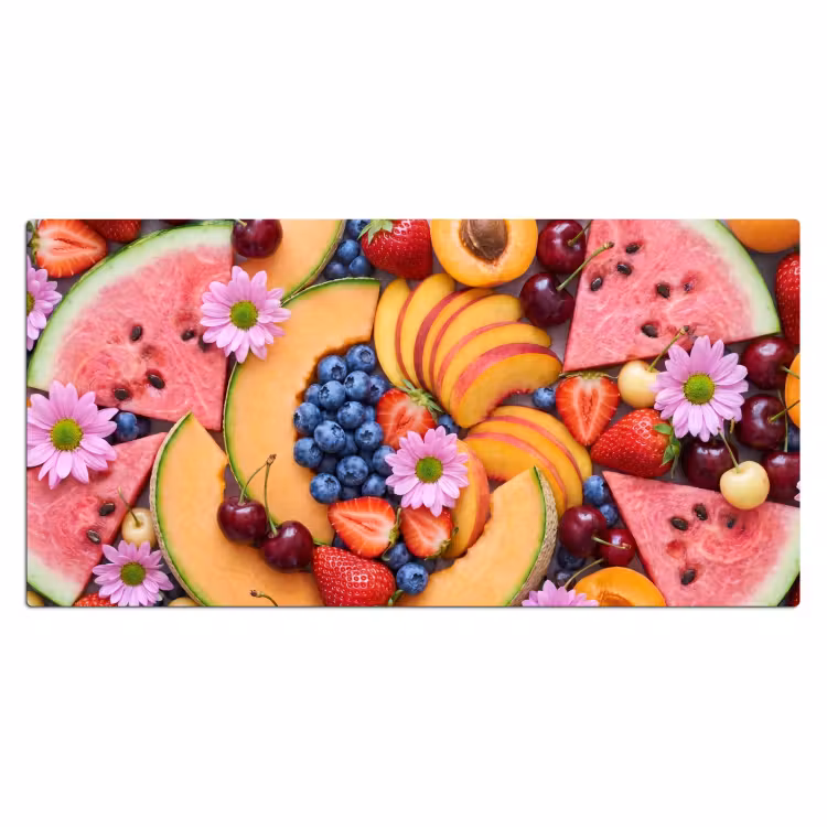 Eten - Fruit - Zomer - Kleurrijk Muismat XXL klein -3d_leeg