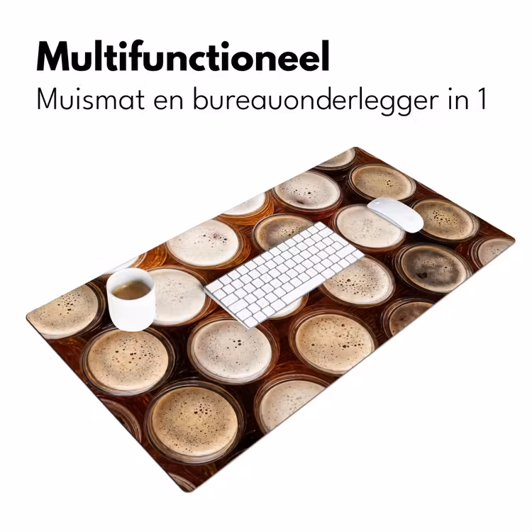 Eten - Glazen - Drank - Patroon - Bruin Muismat XXL klein -sfeer4