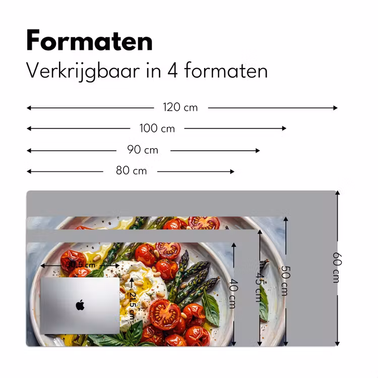Eten - Groenten - Kaas - Modern - Vers Muismat XXL klein -sfeer5