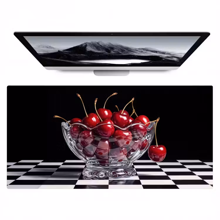 Bureau onderlegger - Eten - Kersen - Rood - Eten - Kersen - Rood Muismat XXL klein