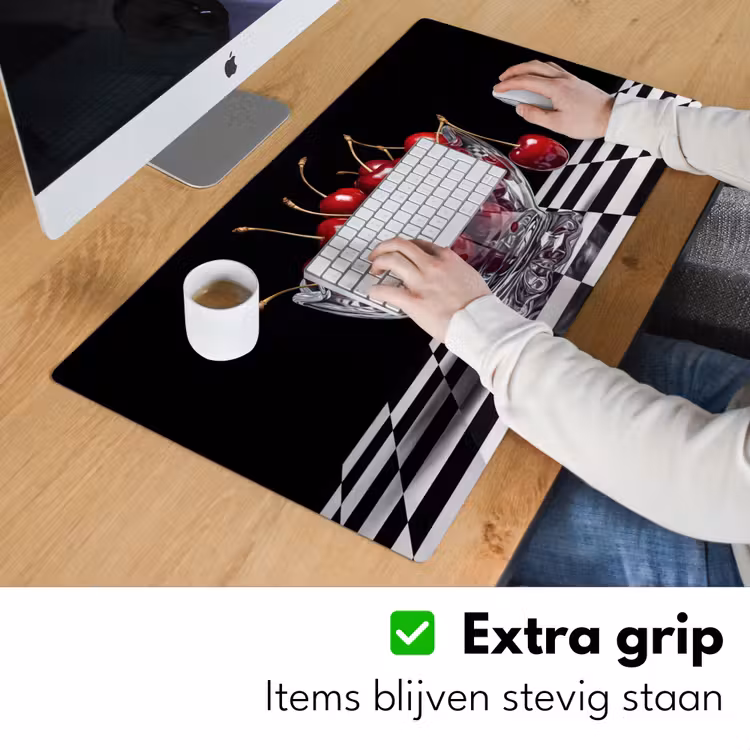 Bureau onderlegger - Eten - Kersen - Rood - Eten - Kersen - Rood Muismat XXL klein