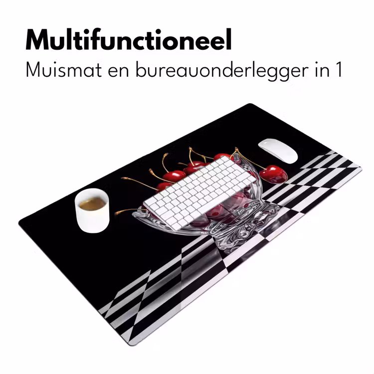 Bureau onderlegger - Eten - Kersen - Rood - Eten - Kersen - Rood Muismat XXL klein