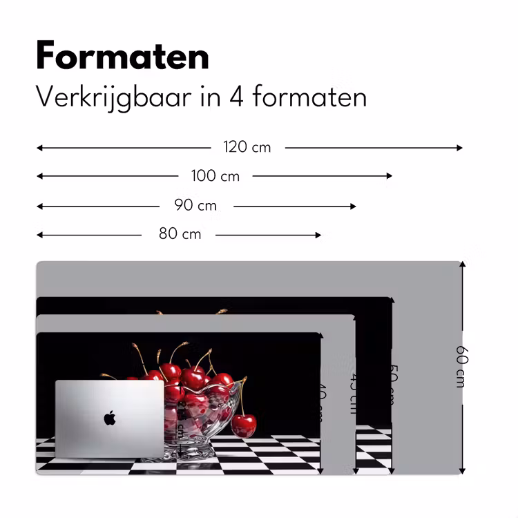 Bureau onderlegger - Eten - Kersen - Rood - Eten - Kersen - Rood Muismat XXL klein