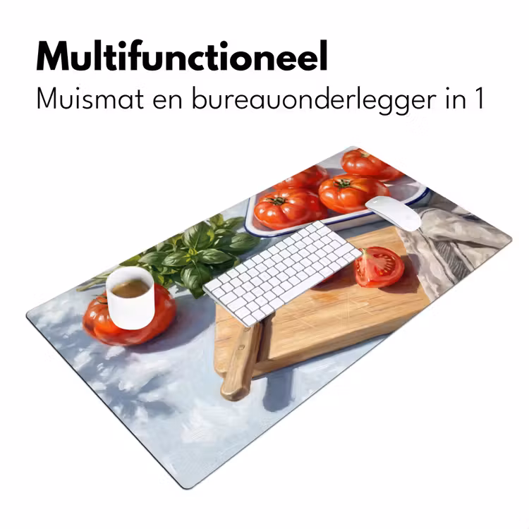 Eten - Keuken - Ingrediënten - Stillleven - Rood Muismat XXL klein -sfeer4