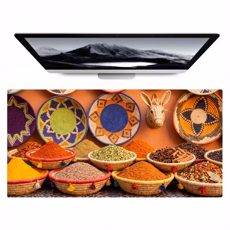 Bureau onderlegger - Eten - Kleurrijk - Cultuur - Eten - Kleurrijk - Cultuur Muismat XXL klein