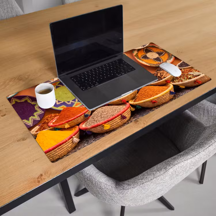 Bureau onderlegger - Eten - Kleurrijk - Cultuur - Eten - Kleurrijk - Cultuur Muismat XXL klein