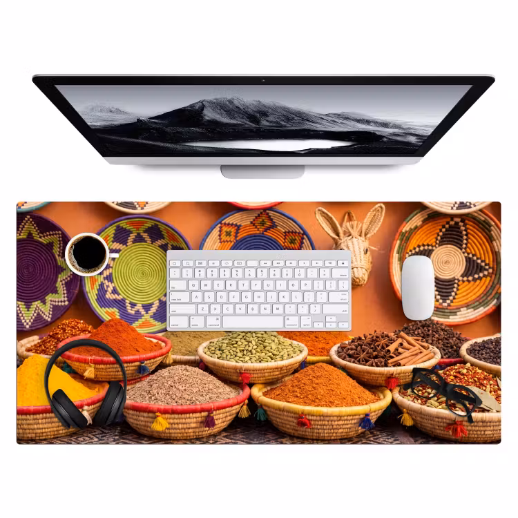 Bureau onderlegger - Eten - Kleurrijk - Cultuur - Eten - Kleurrijk - Cultuur Muismat XXL klein