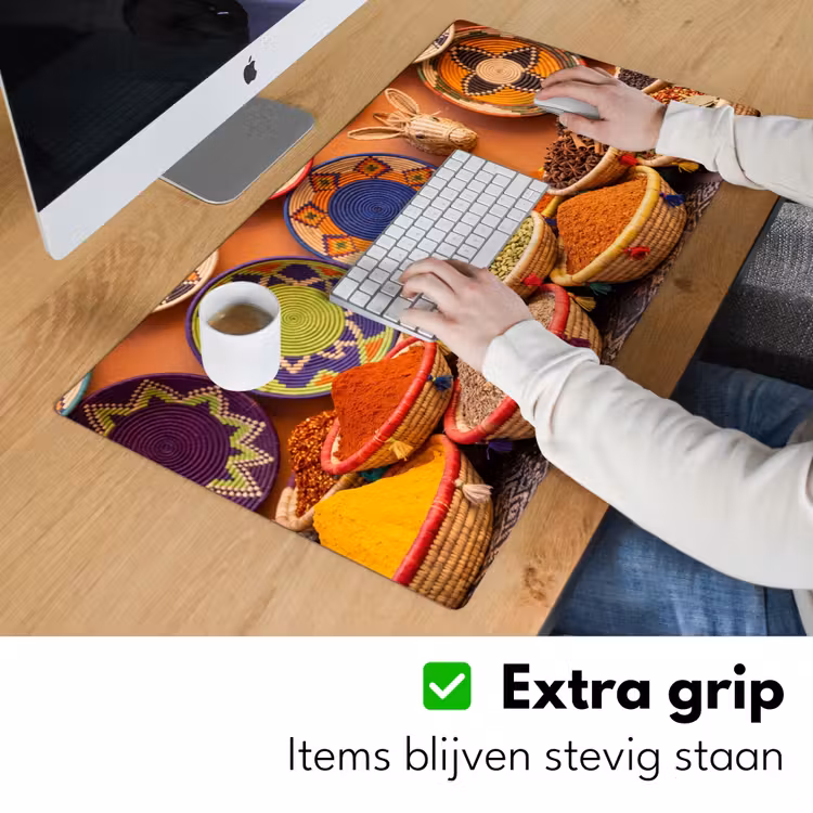 Bureau onderlegger - Eten - Kleurrijk - Cultuur - Eten - Kleurrijk - Cultuur Muismat XXL klein
