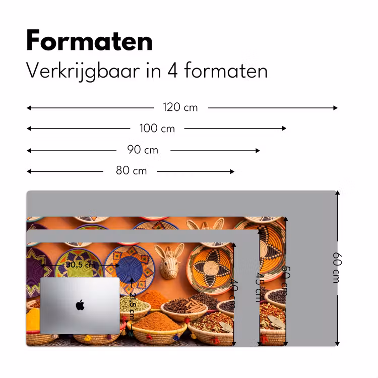 Bureau onderlegger - Eten - Kleurrijk - Cultuur - Eten - Kleurrijk - Cultuur Muismat XXL klein