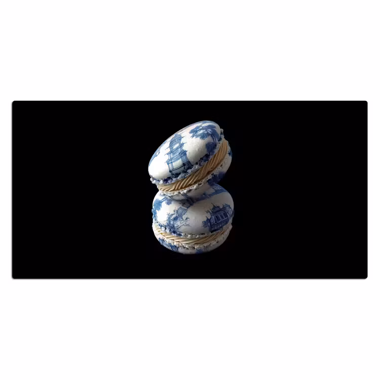 Eten - Macarons - Delfts blauw - Koekjes Muismat XXL klein -3d_leeg