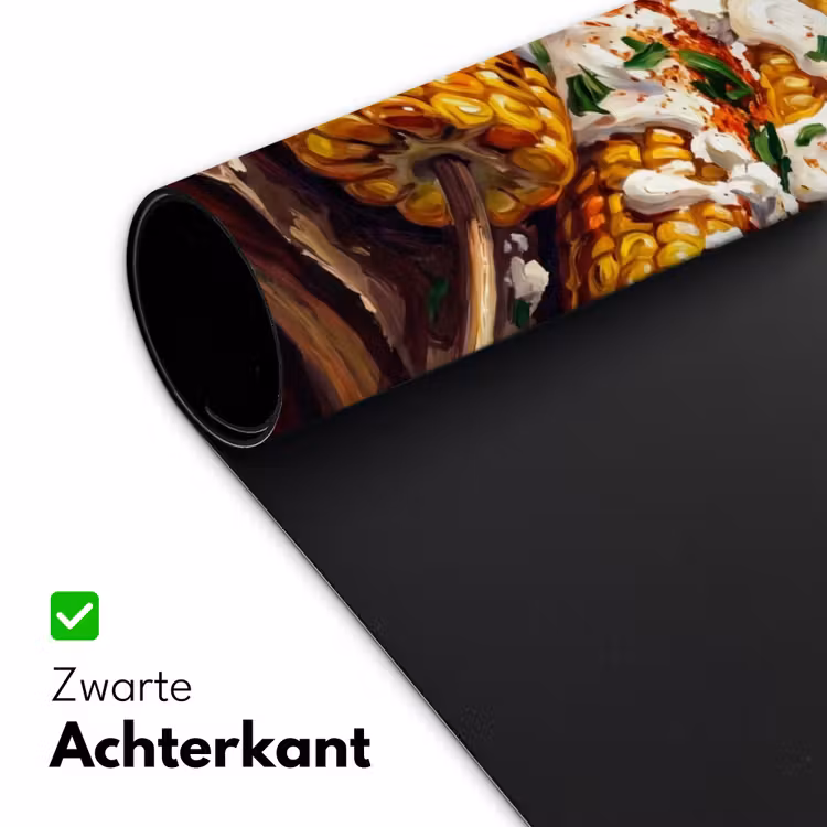 Eten - Maïs - Saus - Geschilderd - Geel Muismat XXL klein -sfeer2
