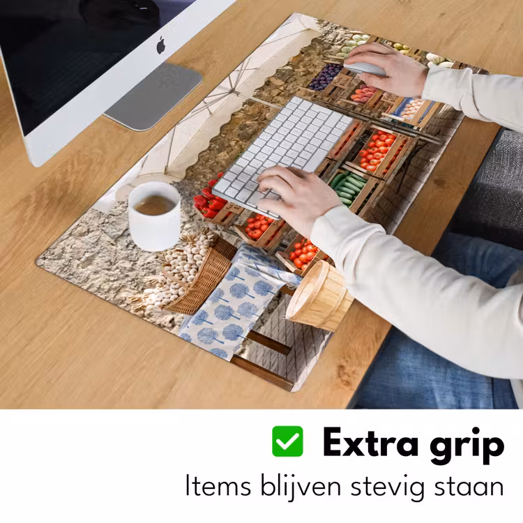 Bureau onderlegger - Eten - Markt - Vers - Eten - Markt - Vers Muismat XXL klein