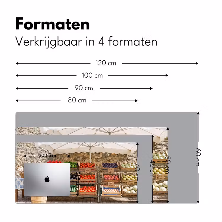 Bureau onderlegger - Eten - Markt - Vers - Eten - Markt - Vers Muismat XXL klein